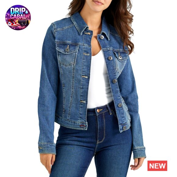 Stretch Denim Jacket Classic Chic Wardrobe Staple Button Closure Comfort Fit